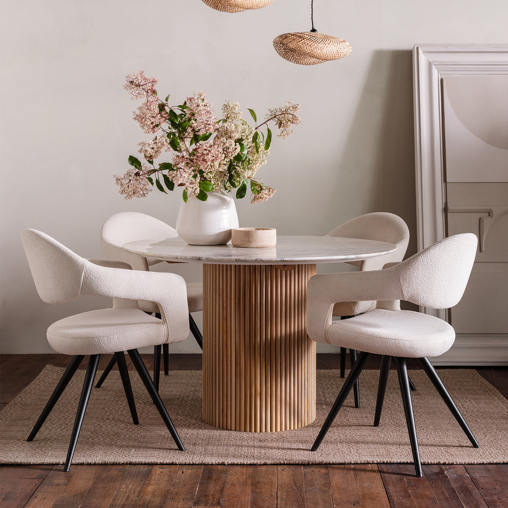 120cm Round Dining Table With Beautiful Marble Top - Shop Now At BF Home
