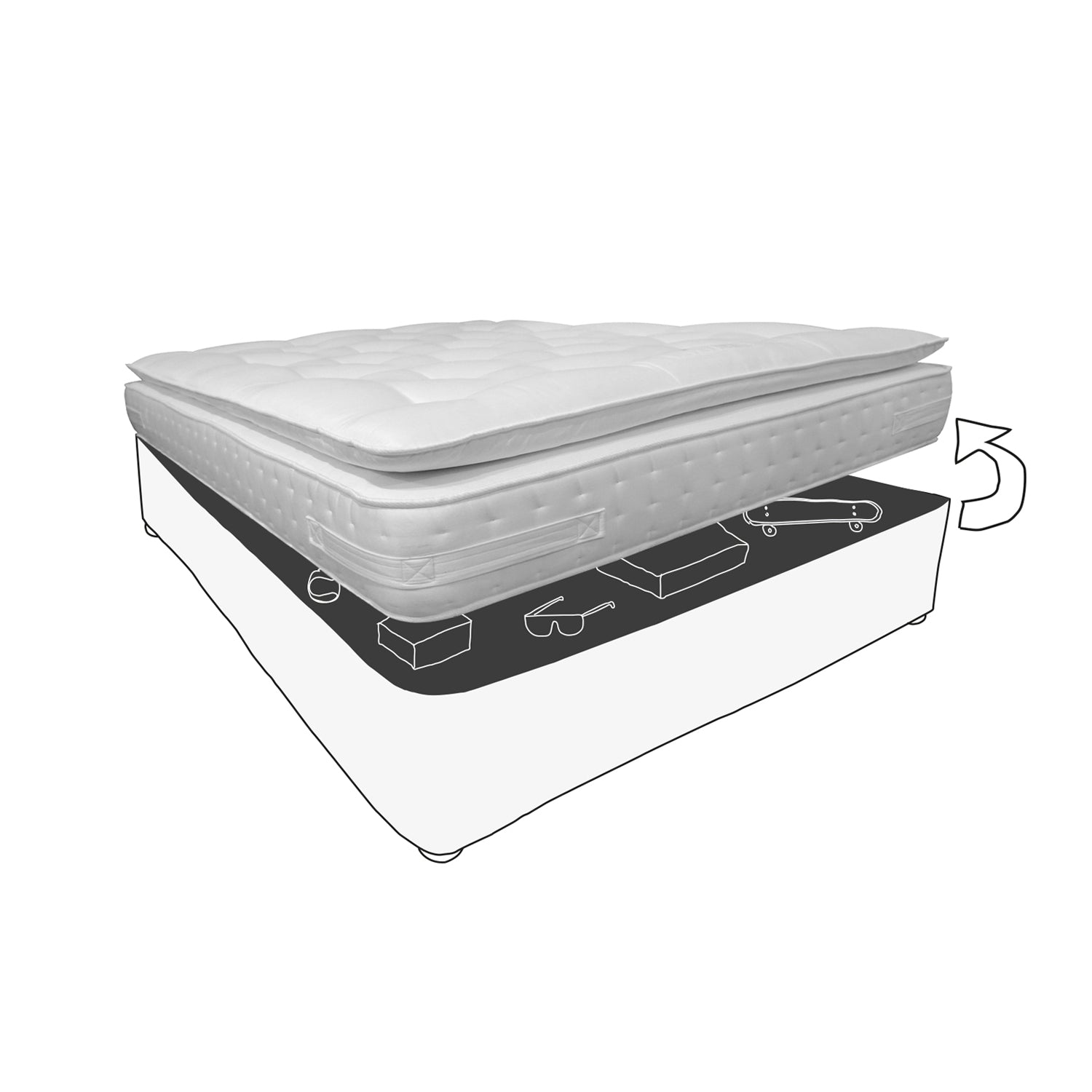 Double - Mattress & Ottoman Storage