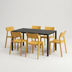 Nardi Dining Set - Cube 140x80 Garden Table & X6 Trill Armless Chairs
