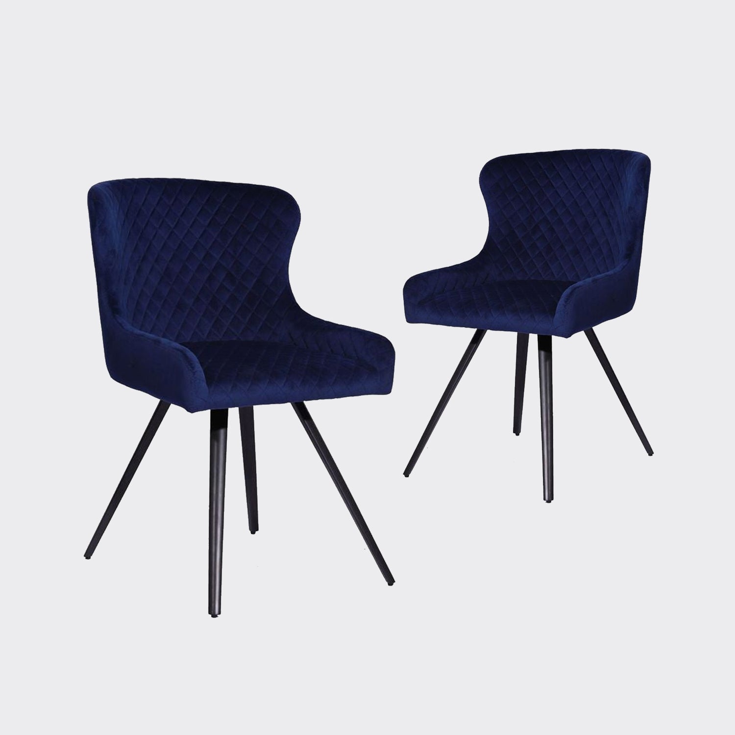 Bilbao Dining Chair, Set Of 2 - Blue Velvet