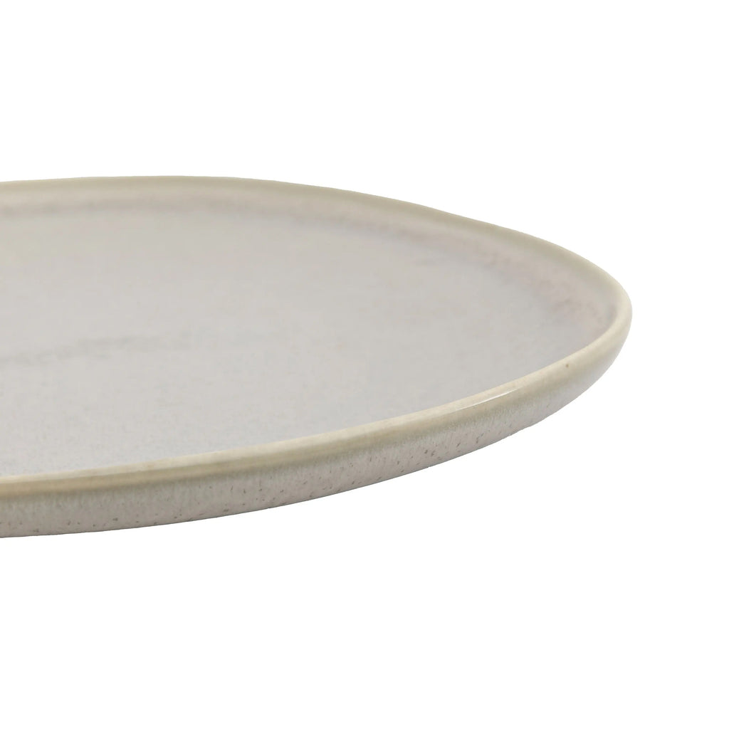 Elegant ceramic side plate in stone and dove grey
