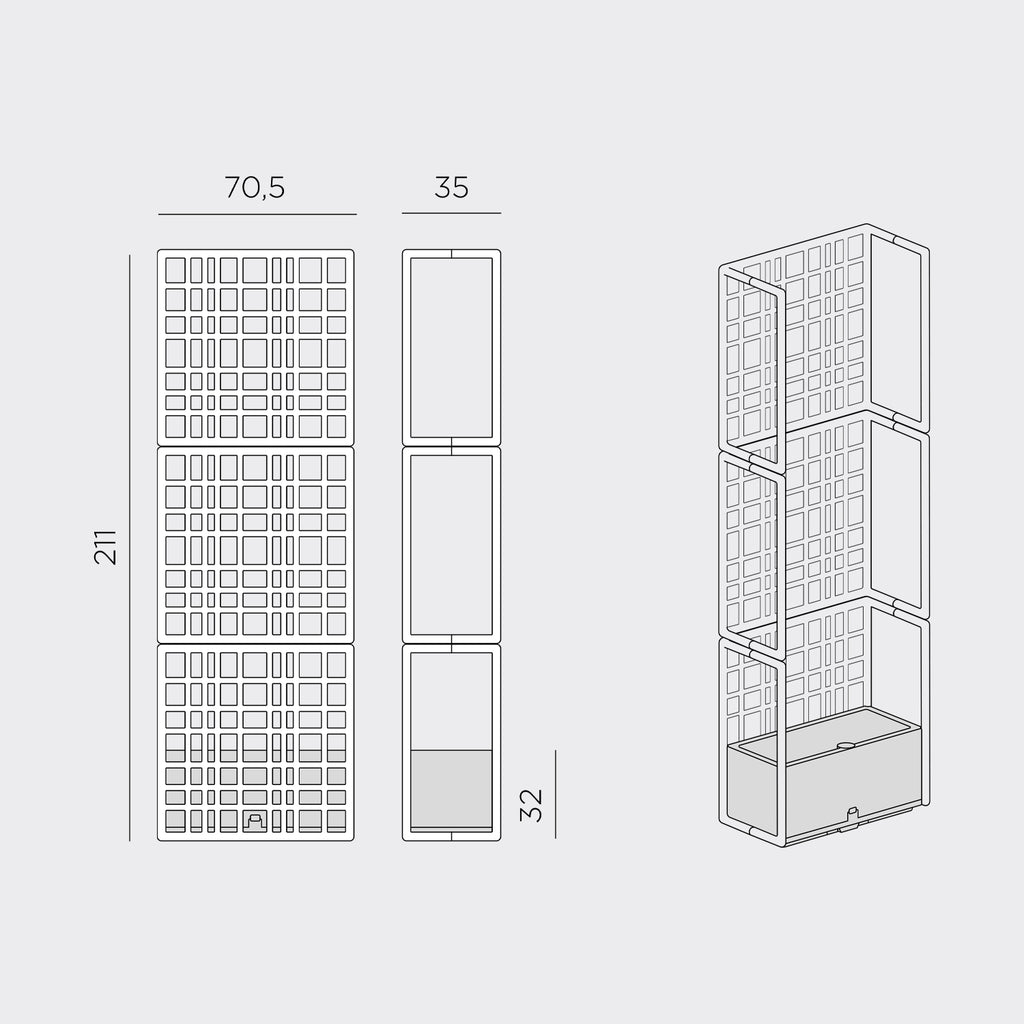 211cm high, the Sipario 3 is tall enough to grow your favourite garden plants which hopefully will give you some quiet from your noisy neighbours.