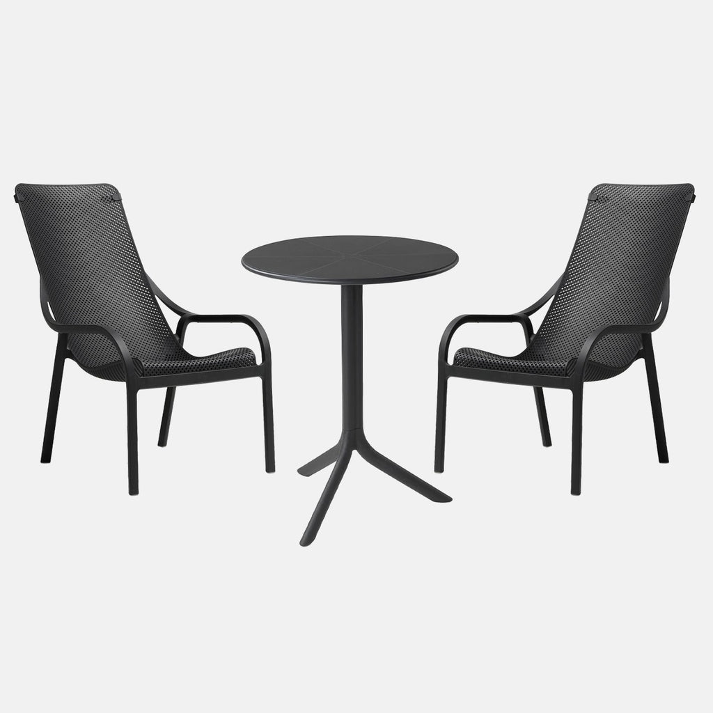 Shop our garden sets online - Curated for ease. 2 net lounge chairs and a spritz garden accent table.