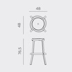 The stack maxi stool comes in 4 colour finishes and will look great in any commercial venue dining setting. 76.5cm high, round seat outdoor barstool.