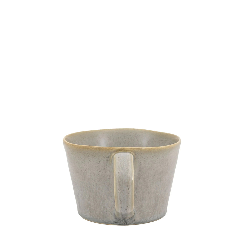 Minimalist dove grey ceramic mug with smooth glaze