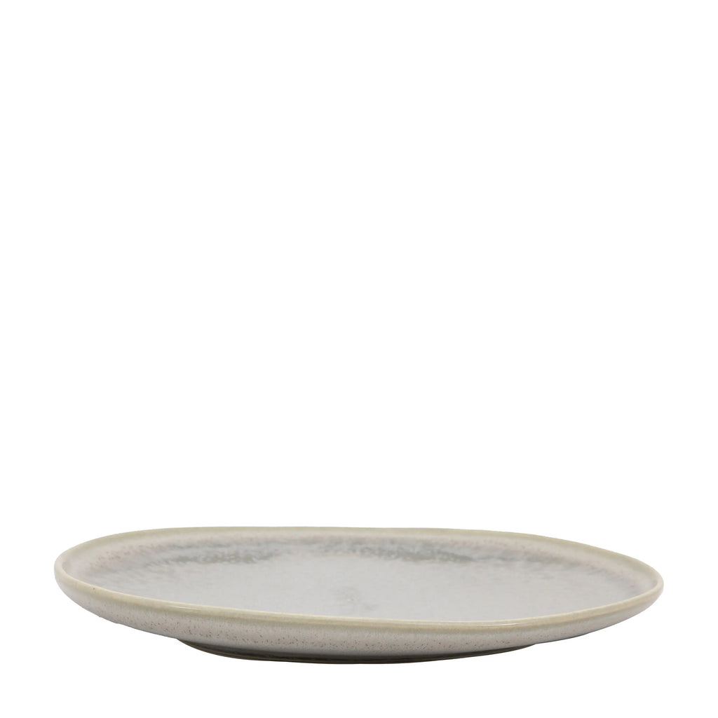 Contemporary stoneware side plate with grey glaze finish