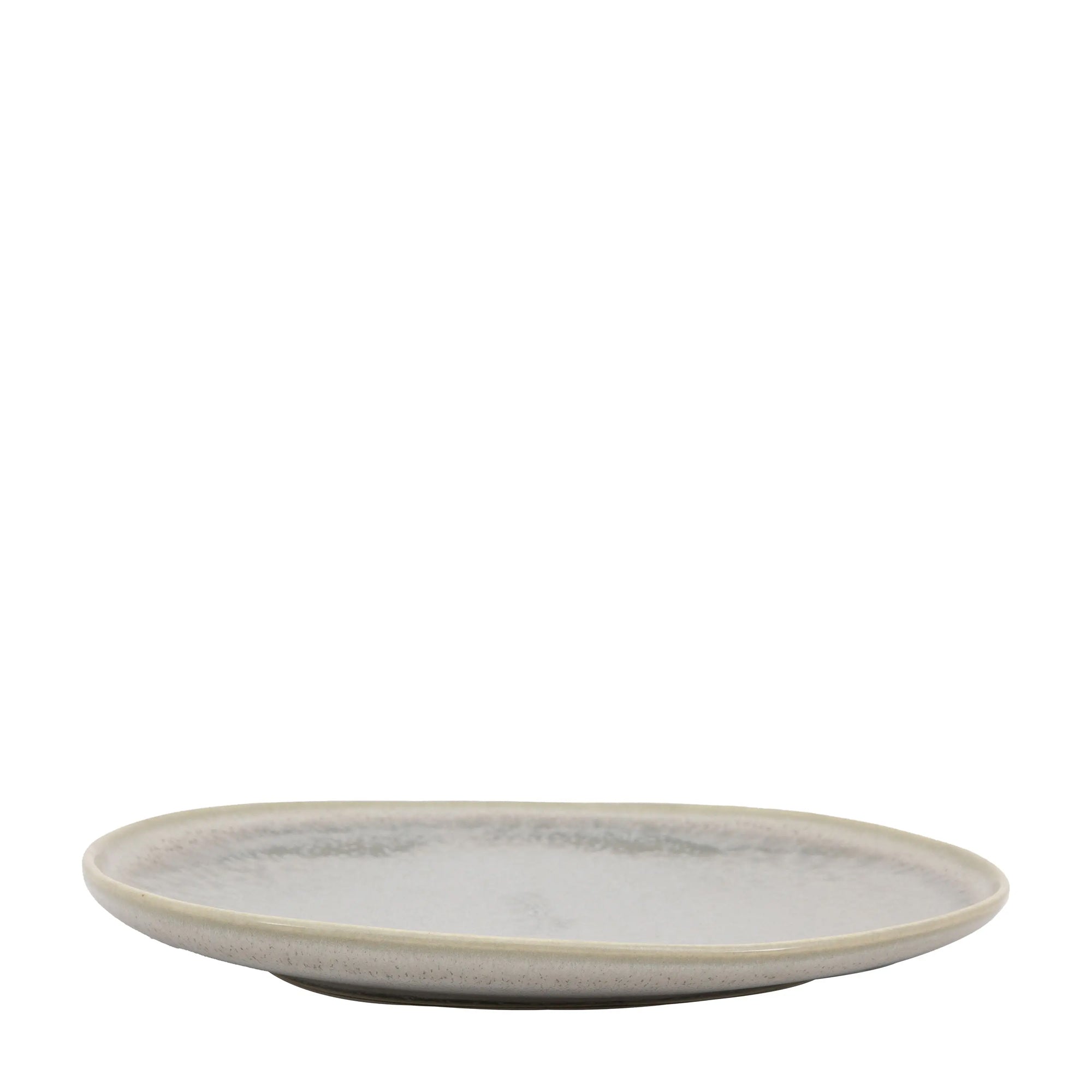 Contemporary stoneware side plate with grey glaze finish