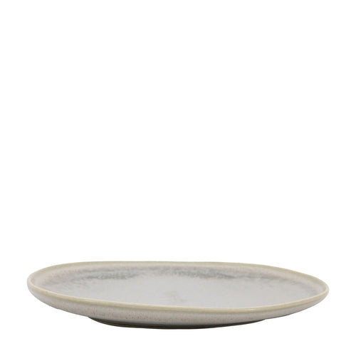 Contemporary stoneware side plate with grey glaze finish