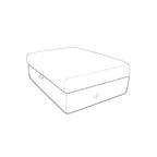 Line drawing of the Carnaby rectangular storage footstool with a lid on a white background