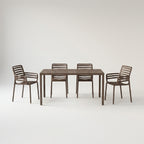 Nardi Dining Set - Cube 140x80 Table & x2 Doga Armchairs & 2x Doga Armless Chairs