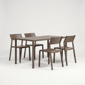 Nardi Dining Set - Cube 140x80 Garden Table & X4 Trill Armless Chairs