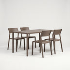 Nardi Dining Set - Cube 140x80 Garden Table & X4 Trill Armless Chairs