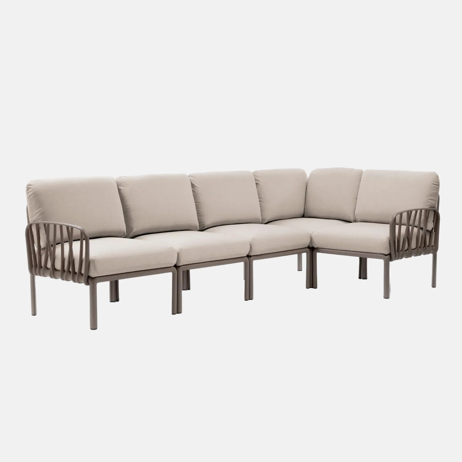 Italian styled Komodo 5 corner garden sofa on a white backdrop
