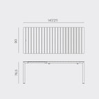 The Tevere outdoor dining table by Nardi Outdoor. 147-211cm in length.