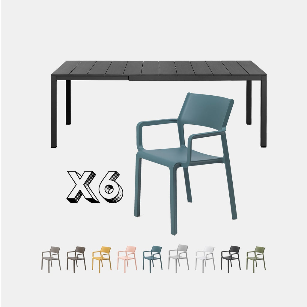 Nardi Dining Set - Rio 140 Extending Table & Trill Armchairs