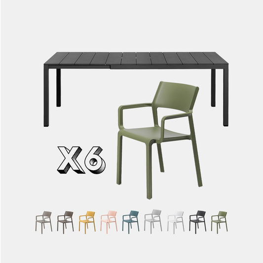 Dining Set - Rio 140 Extending Table & Trill Armchairs