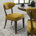 Phoenix Fumed Oak Dining Chair -  Dark Mustard Velvet