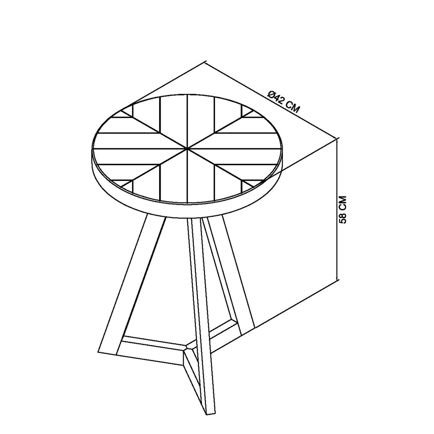 Phoenix Fumed Oak Lamp Table - Line Diagram