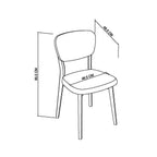 Scandi Oak Veneer Back Dining Chair - Measurements