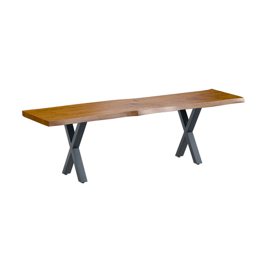 Hoxton Dining Bench - With Russet Top & X Shaped Legs - 1.6m