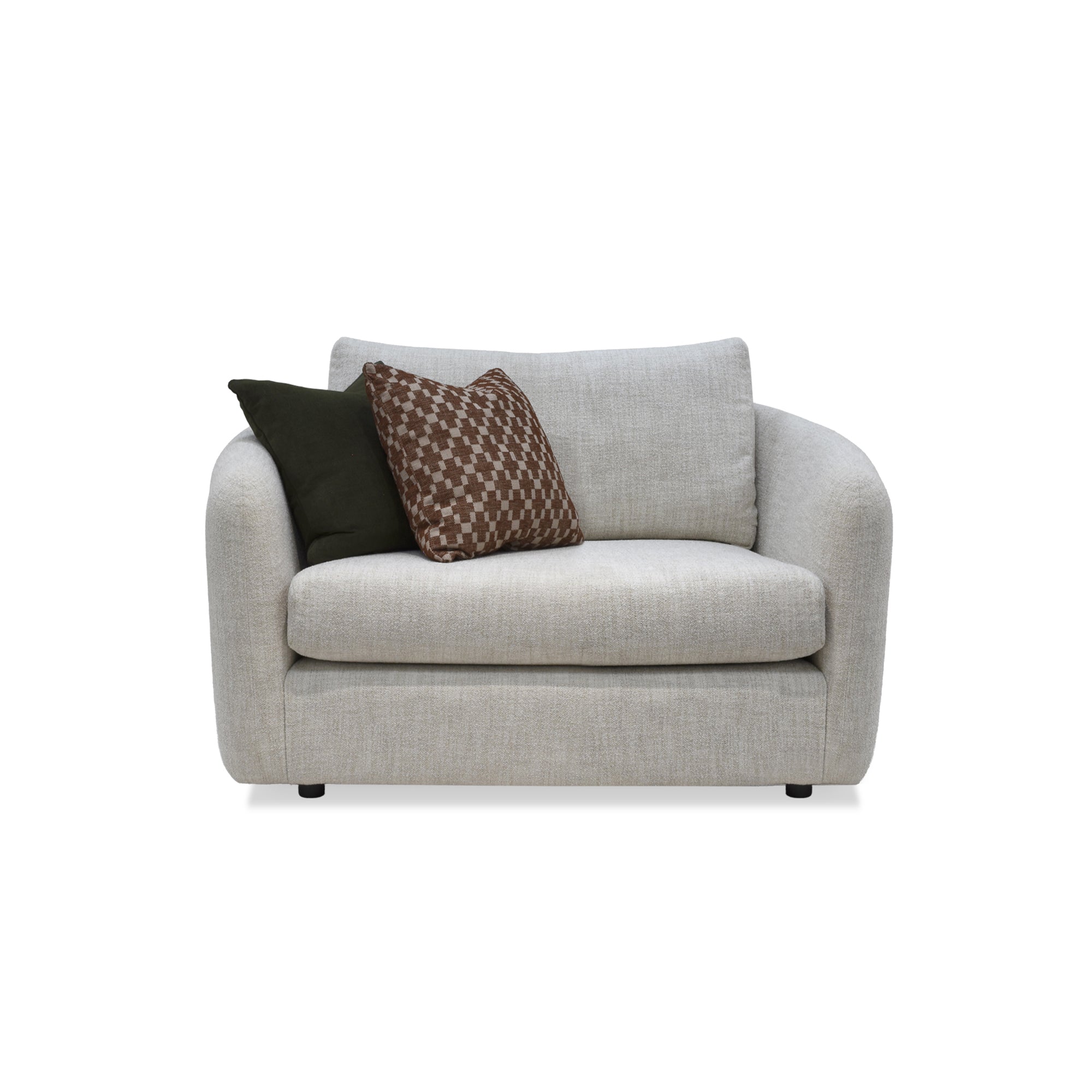 Carnaby Cuddler Chair with two cushions on a white background