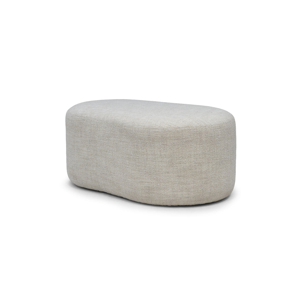 Carnaby Pebble Footstool In Soft Boucle Oatmeal