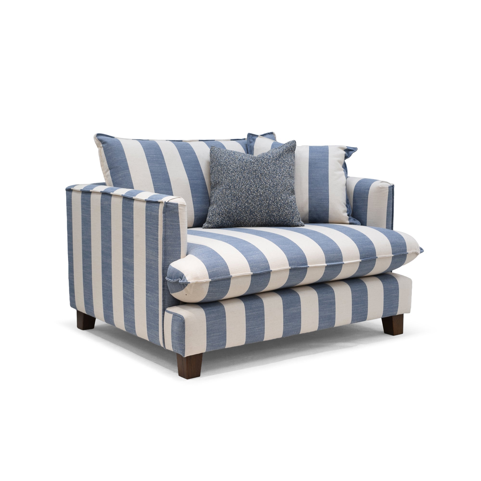 Howth Cuddler Chair In Coastal Ocean Stripe Fabric