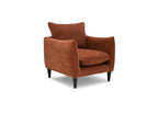 Kenmare Armchair In Mini Boucle Rust With Black Legs On White Background