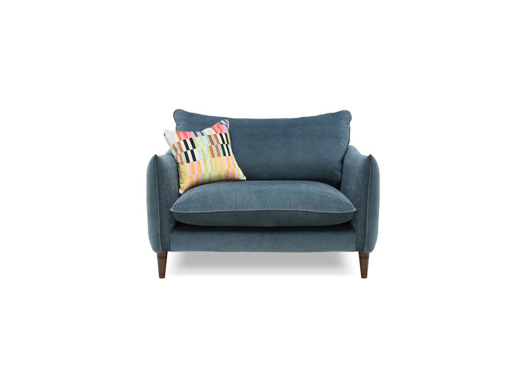 Kenmare Cuddler Chair in Soft Chenille Topaz - Collection By Vogue Williams