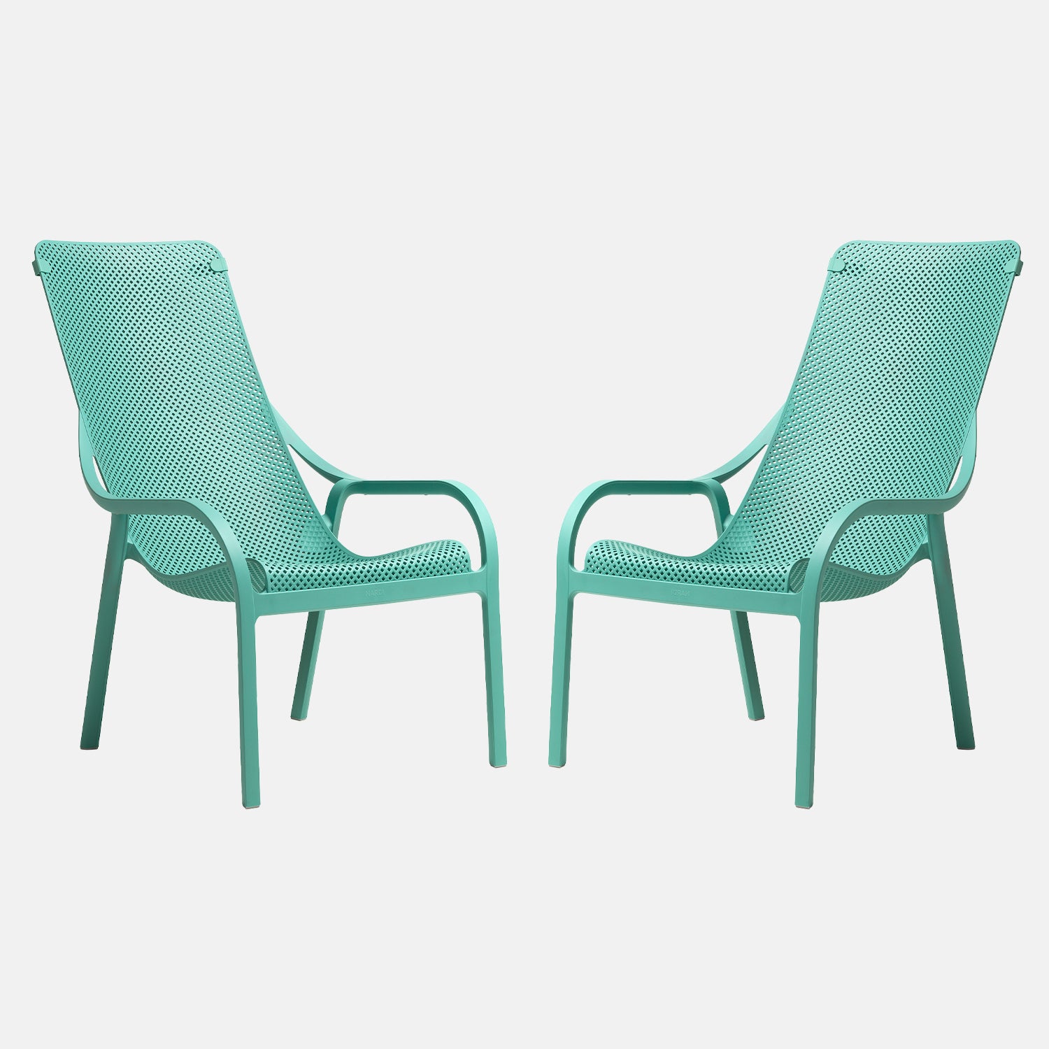 Net lounge set of 2 chairs - Now in 6 colour variations with non slip feet and stackable.