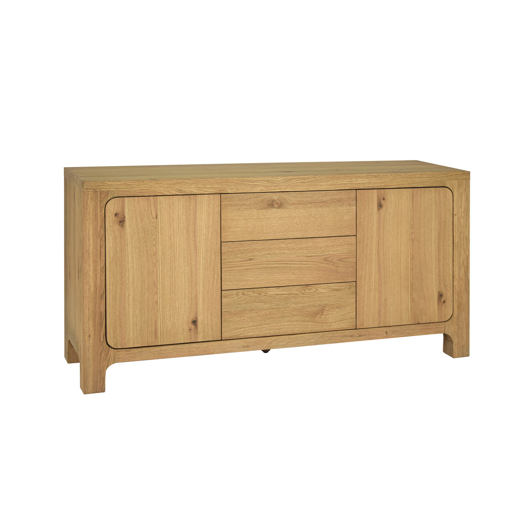 Williamsburg wooden sideboard with two doors on a white background