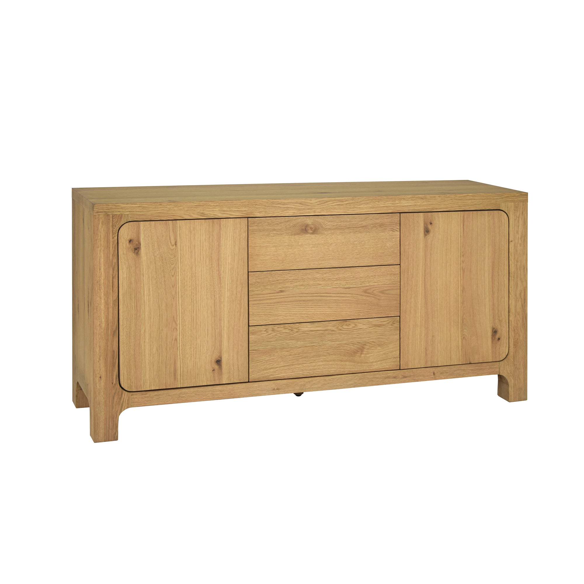 Williamsburg wooden sideboard with two doors on a white background