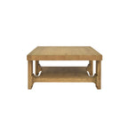 Wooden coffee table on a white background