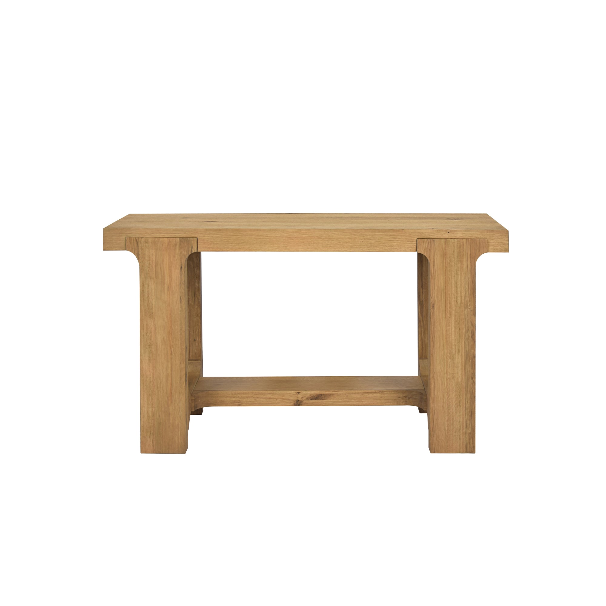 Oak Console Table Side View
