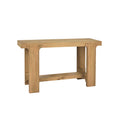 Williamsburg Oak Console Table On A White Background

