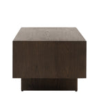 Walnut coffee table with a dark brown finish