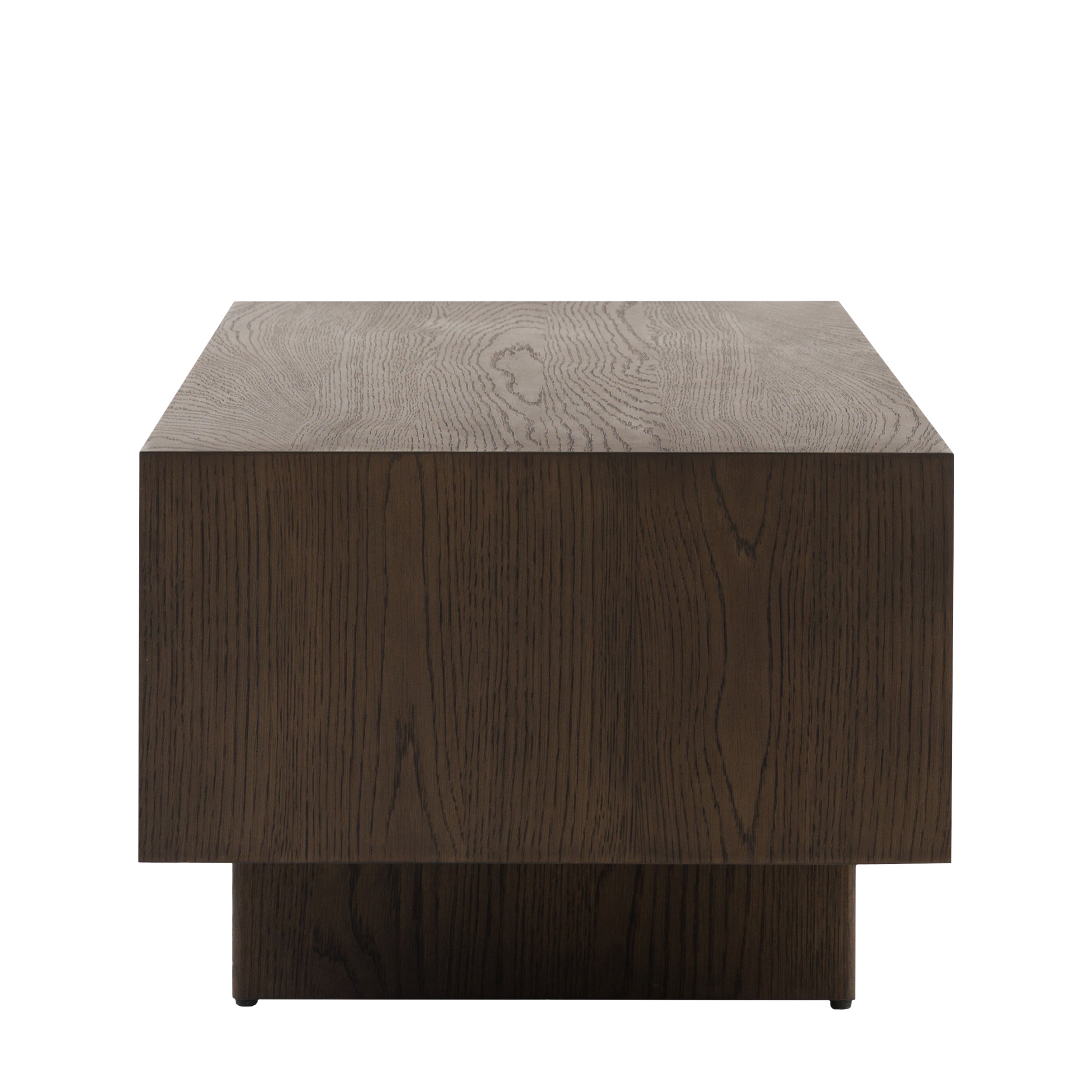 Walnut coffee table with a dark brown finish