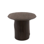 oval Dining table with ribbed cylindrical base on a white background