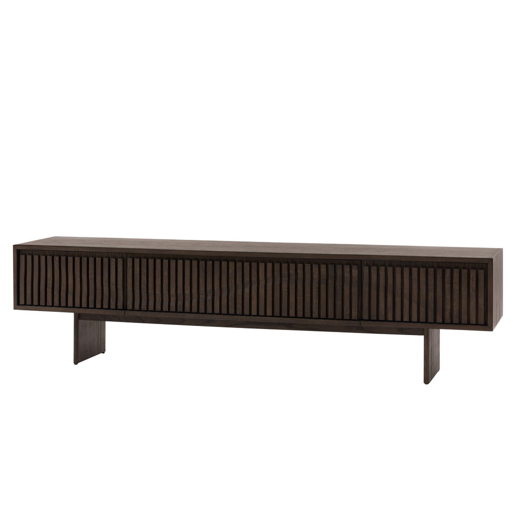 Contemporary walnut media unit with sleek design
