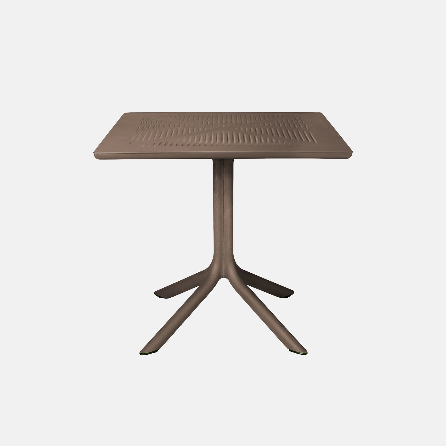 Square outdoor table with a textured surface on a white background