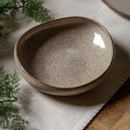 Modern white breakfast bowl for oatmeal and cereal