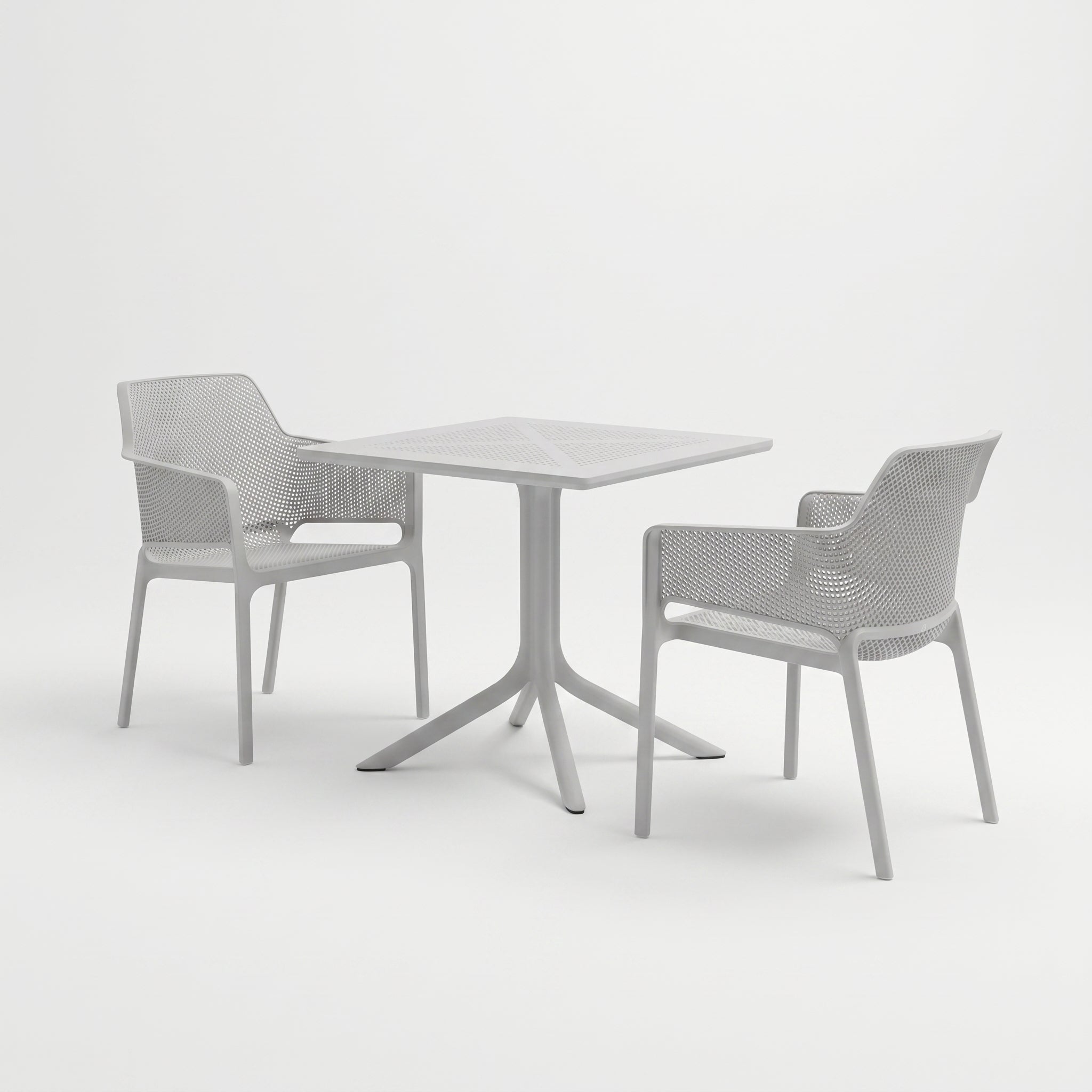 Nardi Garden Set - Clip 80cm Garden Table & x2 Net Relax Garden Chairs