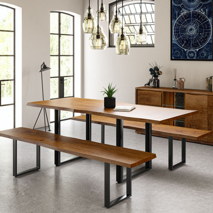 Hoxton Dining Table - With Russet Top & U Shaped Legs - 2m