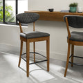 Phoenix Rustic Oak Bar Stool - Dark Grey