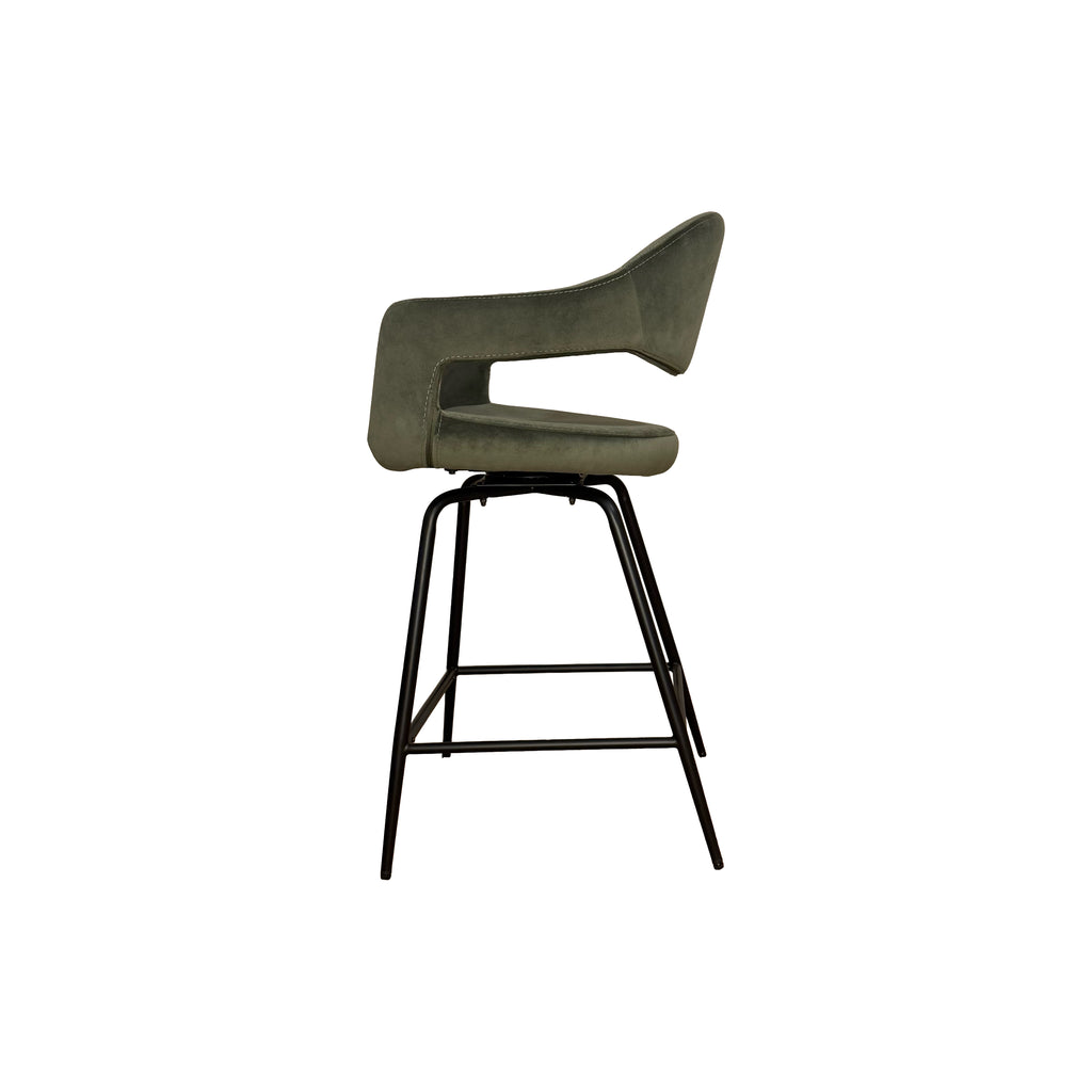 Delphine Bar Stool, Set of 2 - Green Velvet