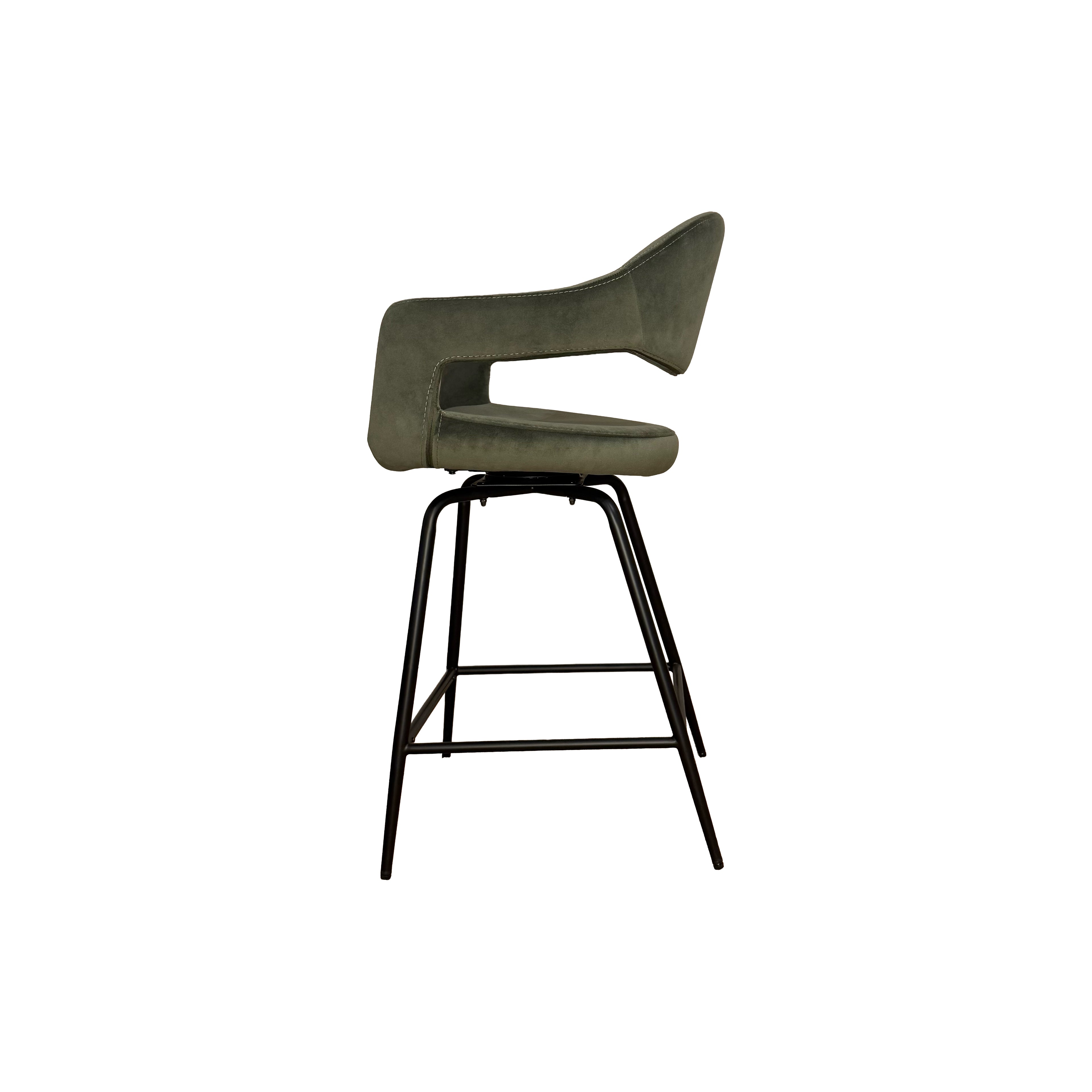 Delphine Bar Stool, Set of 2 - Green Velvet