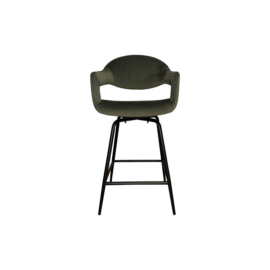 Delphine Bar Stool, Set of 2 - Green Velvet