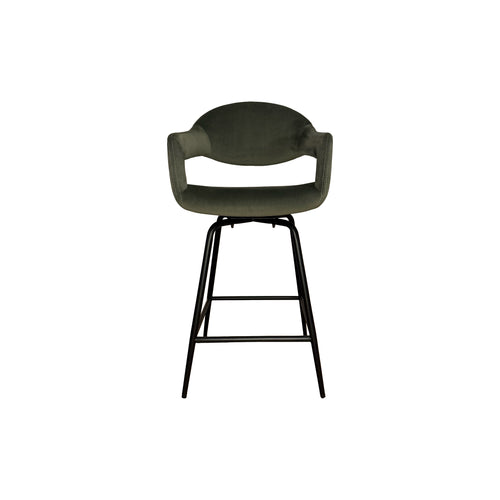 Delphine Bar Stool, Set of 2 - Green Velvet