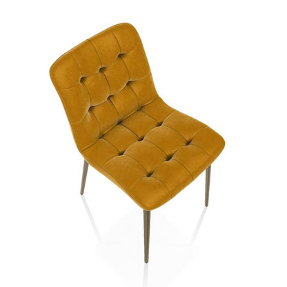 Kuga Chair Supreme Velvet By Bontempi Casa - Curry + Aged Brass Frame