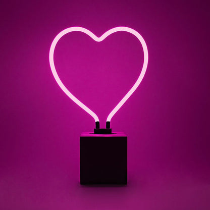Heart Concrete Base - Neon Light